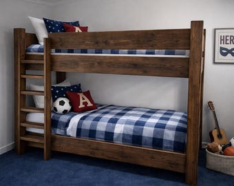 Solid Wood Rustic Bunk Bed with free assembly!