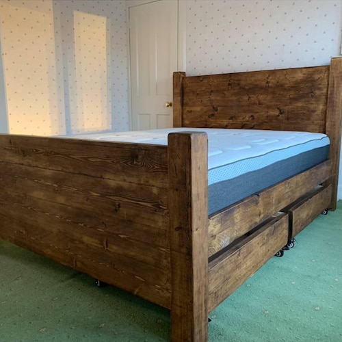 Nodax Underbed Storage Drawer in Oak Finish Bedding Drawer Etsy UK