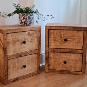 Rustic Solid wood bedside table, nightstand, lamp table, Handmade to order.