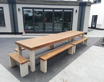 Any size outdoor table - with FREE MATCHING BENCHES
