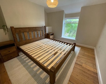 Handmade Solid Wood Bed: Chunky Countrystyle Low Footboard with FREE ASSEMBLY on delivery