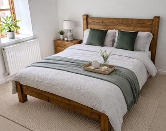 Handmade Rustic Solid Wood Bed Frame: The Oxford Low Footboard with FREE ASSEMBLY on delivery