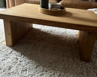 100% Solid Wood Chunky coffee table. Any size and dimensions handmade made to order!