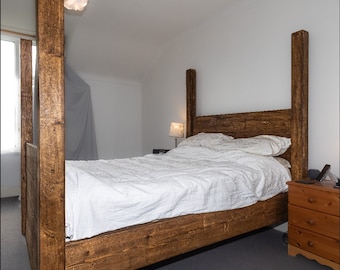 Handmade Rustic 4 Poster Bed: Solid Wood, Free Assembly. SALE THIS WEEKEND only!