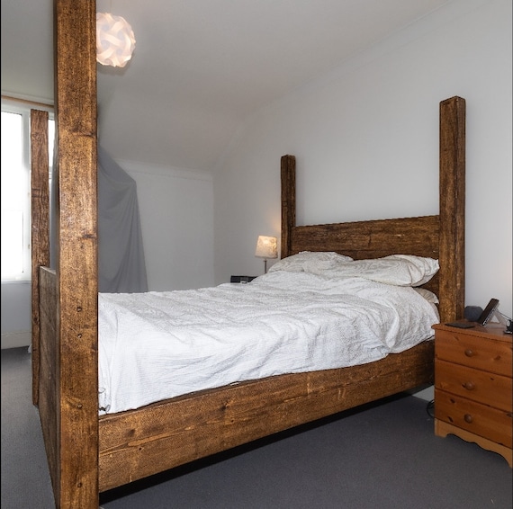 Rustic 4 poster bed discount