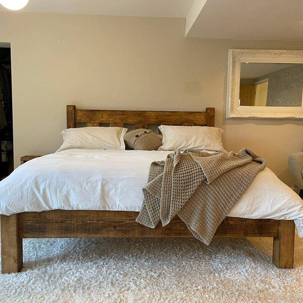 The Countrystyle Premium Low Foot, INCLUDES FREE ASSEMBLY! Handmade, Chunky, Solid, Rustic Bed Frame!