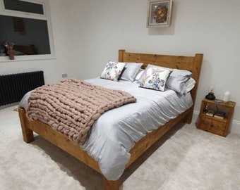 The Oxford Low Footboard - Rustic, Chunky, Solid handmade Bed frame, made to order - 5* reviews and free assembly