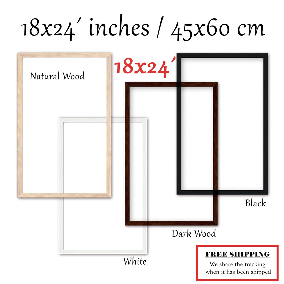18x24 Frame / 45 X 60 Cm ONE SIZE Thin Photo Frames for a Poster Oak