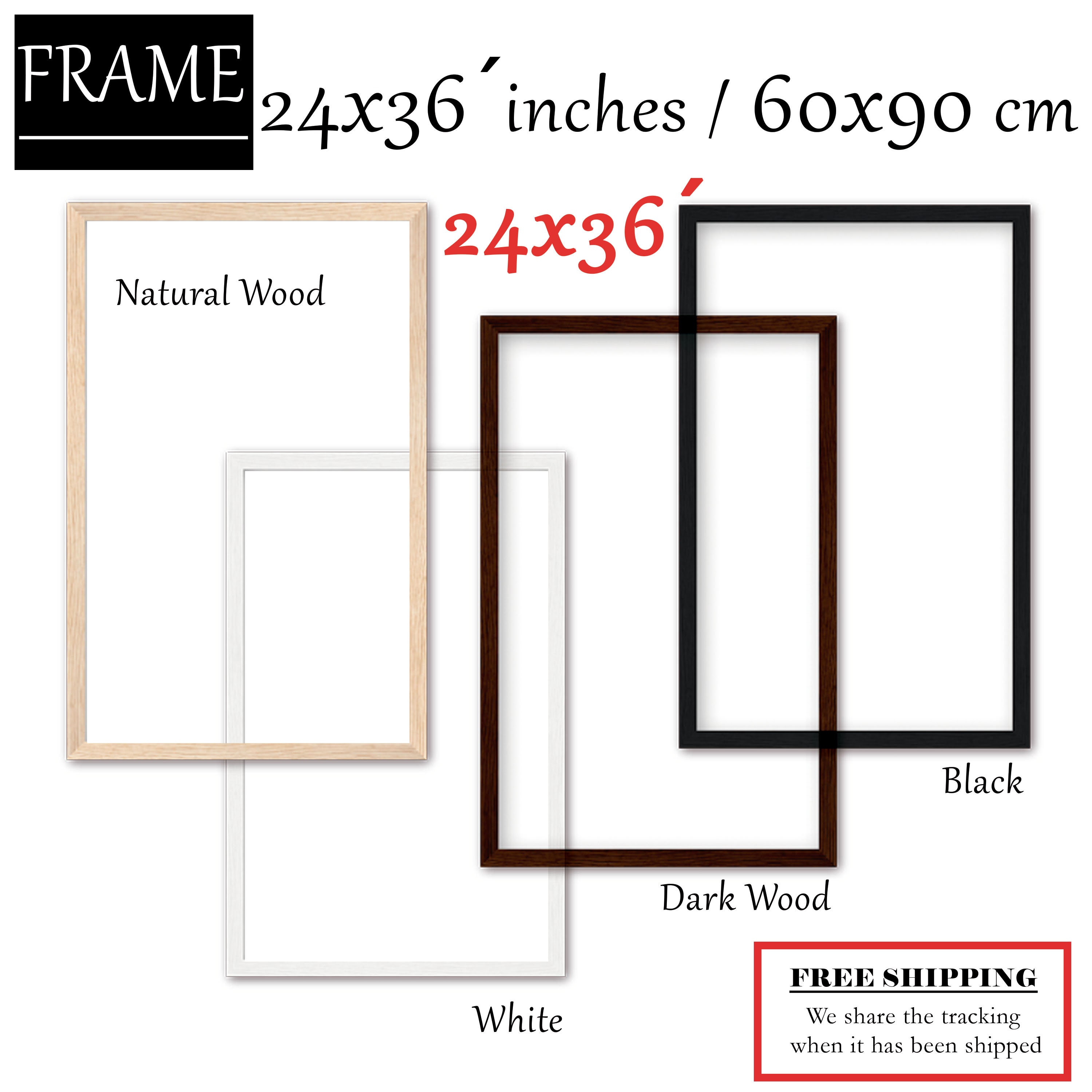 24 X 36 Frame Art Prints 60 X 90 Cm Modern Thin Wood Etsy