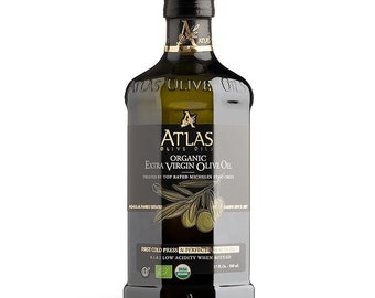 ATLAS Organic Extra Virgin Olive Oil - low acidity - Glass bottle 500ml