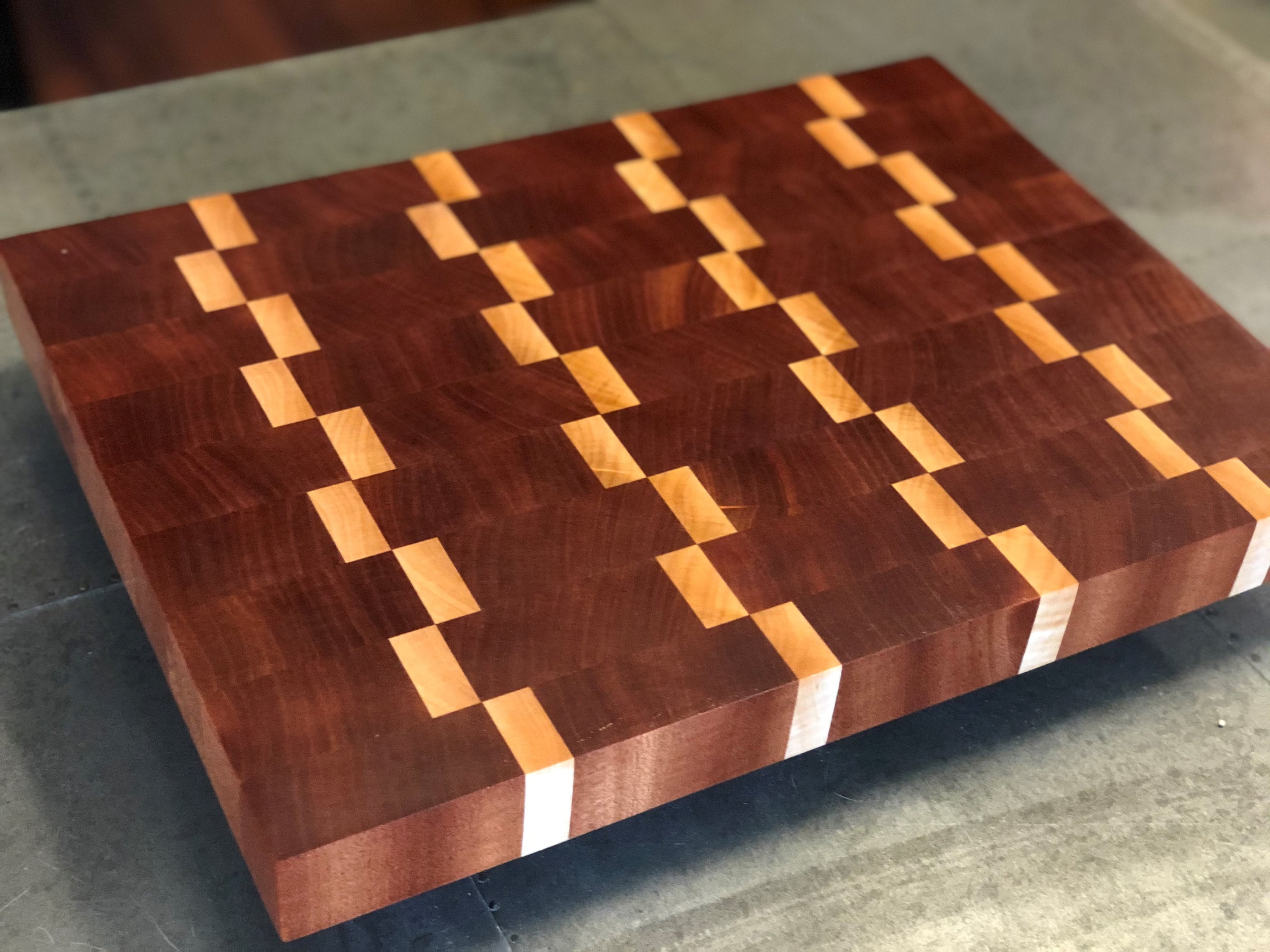 End Grain Cutting Board made of Maple and Sapele Etsy End Grain Cutting Board made of Maple and Sapele Etsy