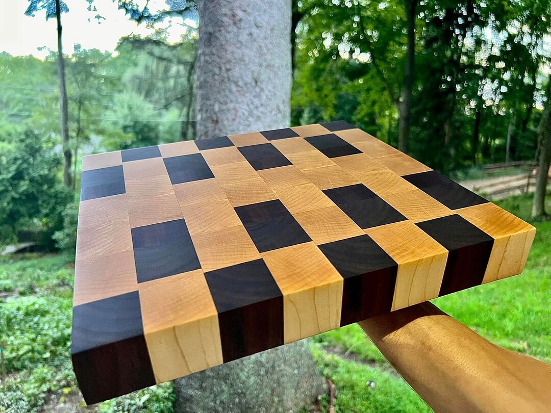 End Grain Maple and Sapele Cutting Board Etsy