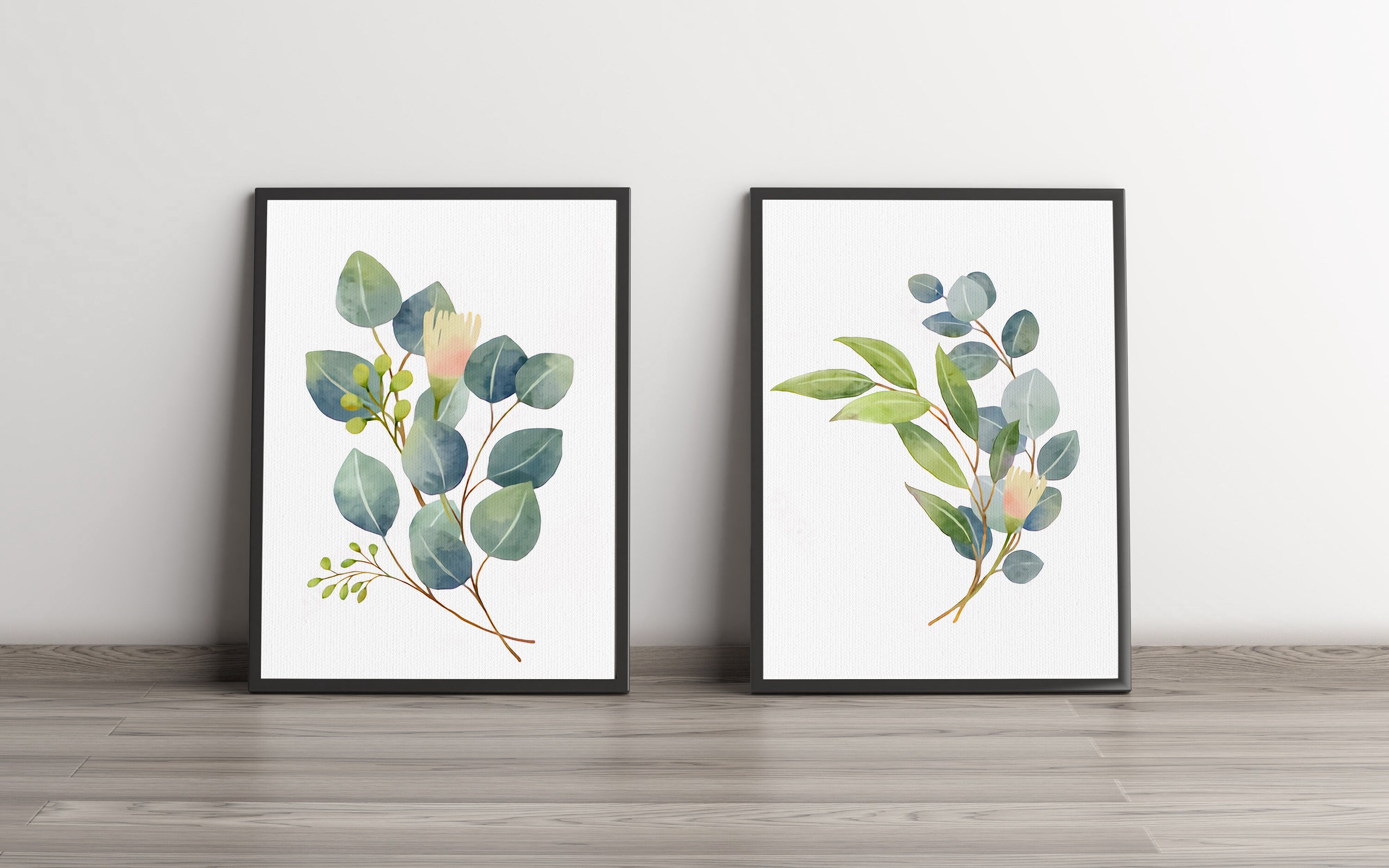 Eucalyptus Leaf Wall Art Print Set of 3 Botanical Wall Art Etsy
