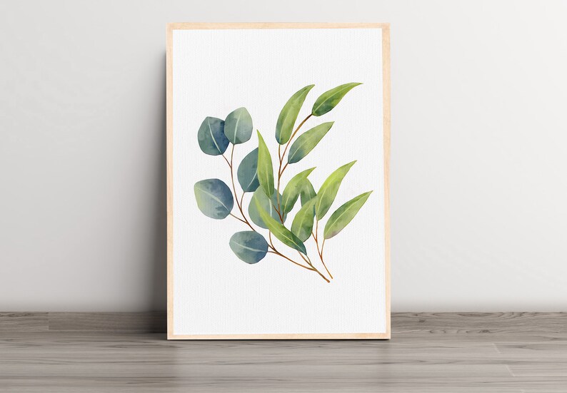 Eucalyptus Leaf Wall Art Print Set of 3 Botanical Wall Art Etsy