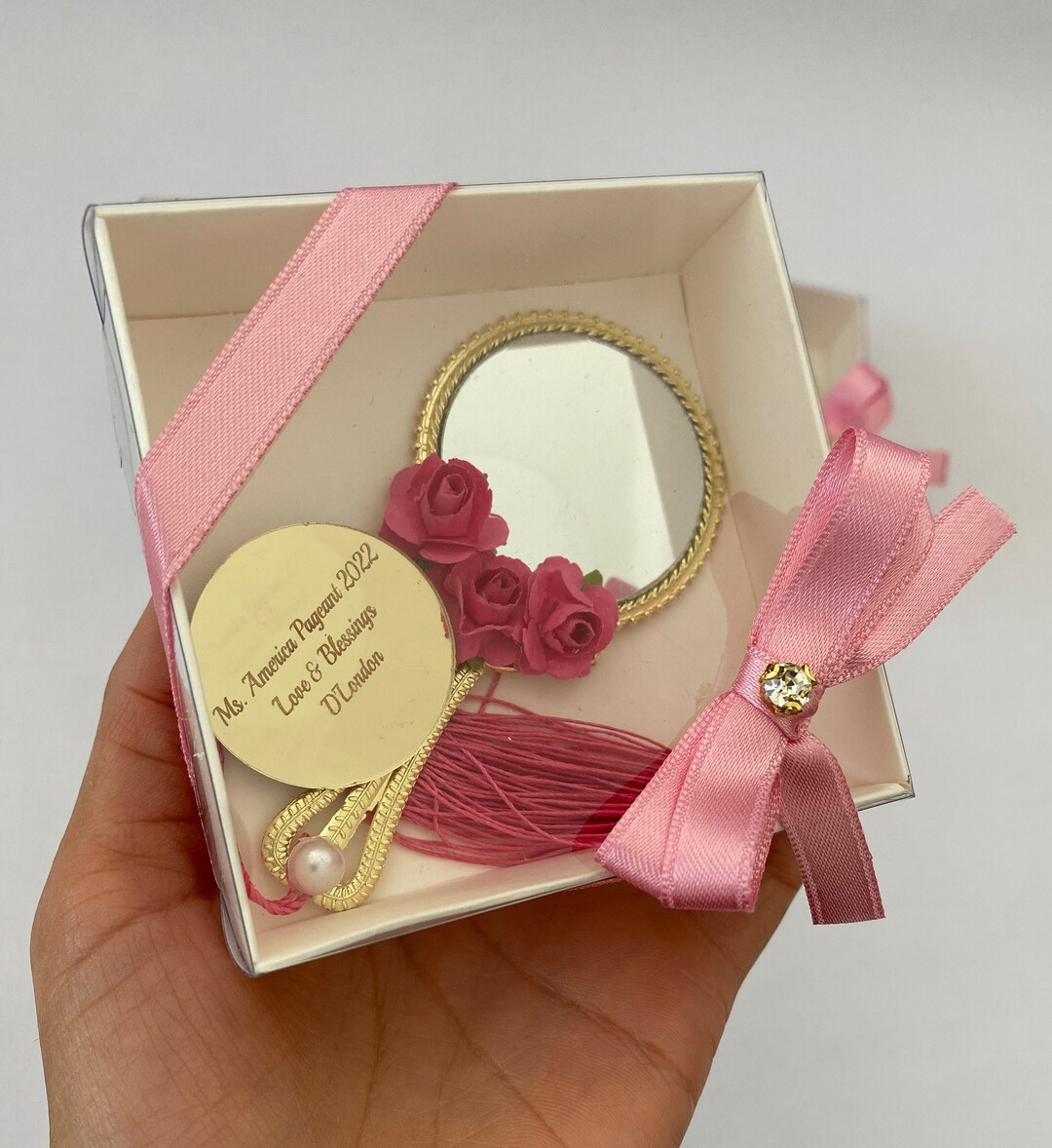 Luxury Wedding Favors for Guests, Personalized Mirror Gift, Henna Day