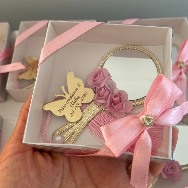 Personalized Mirror Favors, Quinceañera, Sweet 16, Wedding