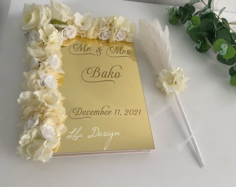 Wedding Guest Book,Gold Guest Book,Luxury Guest Book,Personalized Wedding Guest Book,Baby Guest Book,Elegant Engagement Guest Book