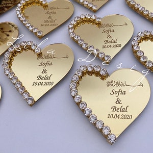 Heart Shape Personalized Wedding Gift, Heart Shape Mirror, Personalized Gift,Luxury Personalized Gift,Elegant Wedding Gift,Elegant Favors