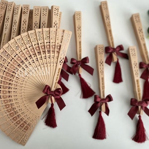 Sandalwood Hand Fans with Names,Wooden Fans with Engraving Names,Hand Fan Henna Day Favor,Personalized Hand Fan Wedding Favors for Guest in