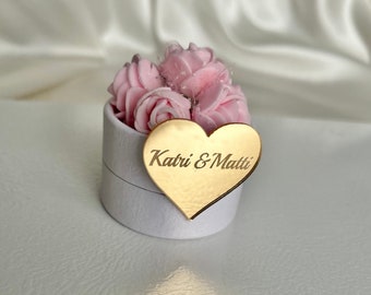 Wedding Favors,Box Favor with pink roses,Pink Flower wedding Favors,Sweet 16 favors,Sweet 15 Favors,Birthday Box Gift,Personalized Box Gift