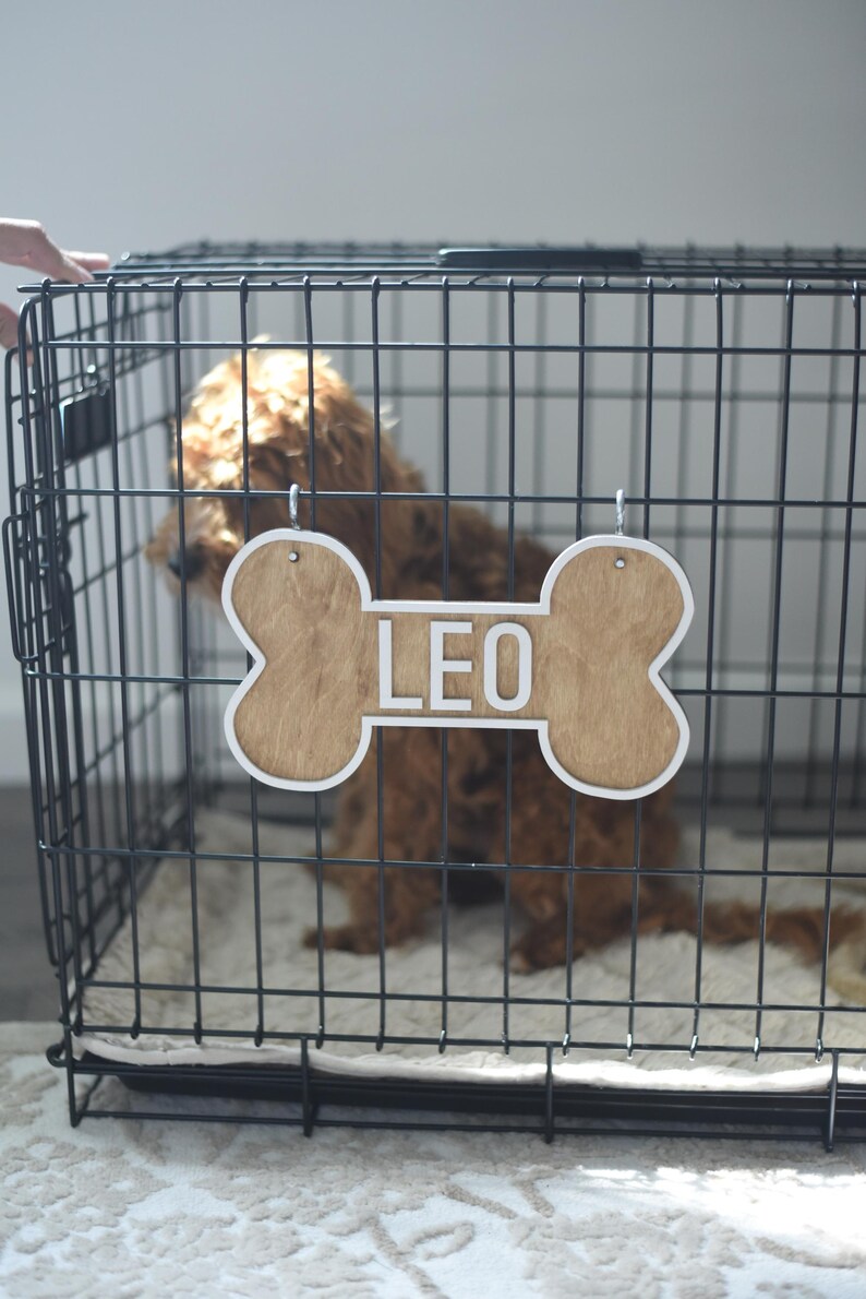 Photo inspiration: Fresh Look at Personalized Dog Bone Name Sign Dog Crate Decor Name Crate