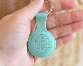 Custom Logo AirTag Keychain: Silicone AirTag Holder, Custom Logo For Airtag Case, GPS Name Tag, Apple Airtag Holder, Custom Airtag Case