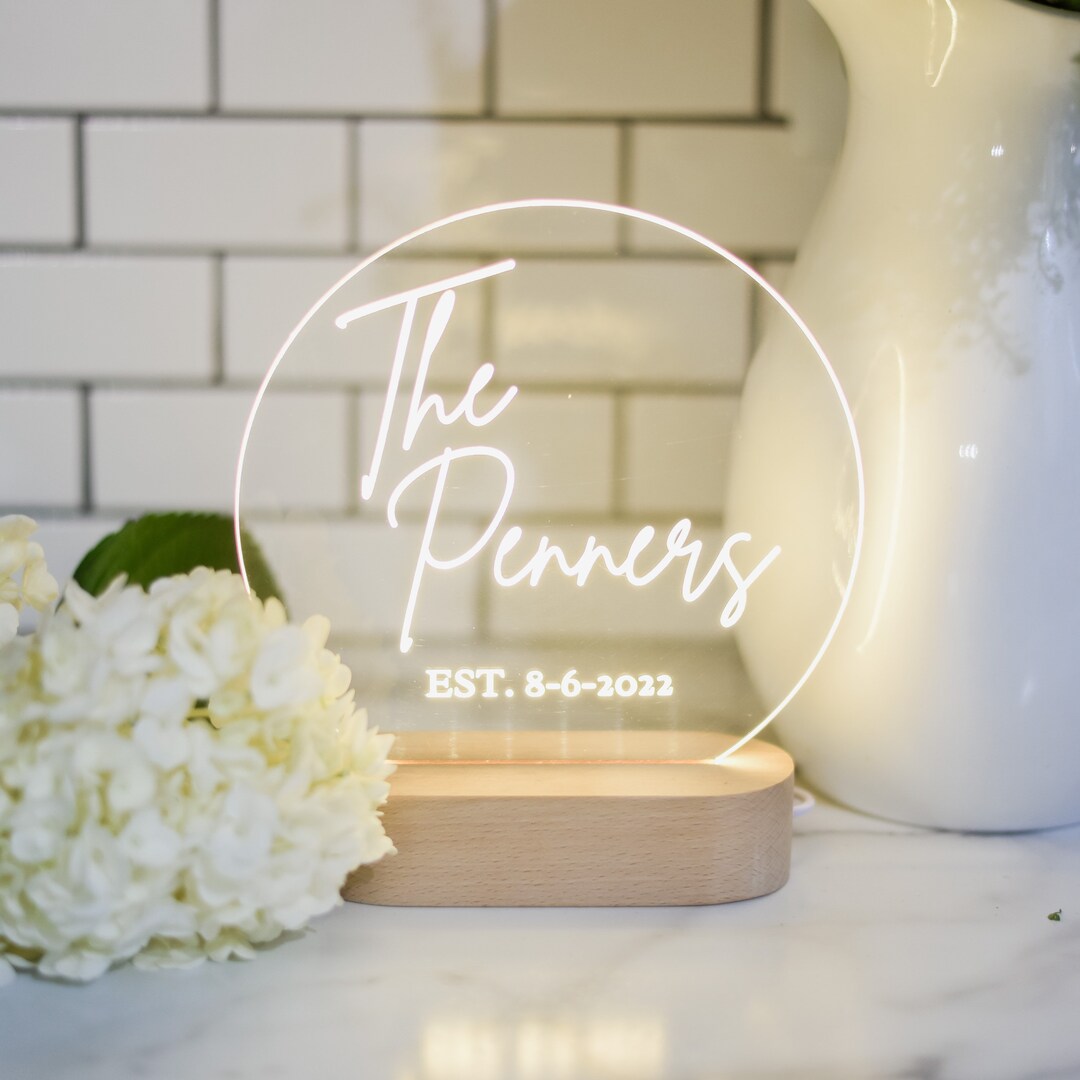 Custom LED Night Light Name Night Light, Wedding Gift, Newlywed Gift