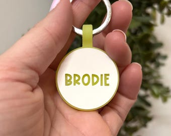 Glow In The Dark Silicone Pet ID Tag: Engraved Pet Name Tag, Silent Dog Tag, Silicone Dog Tag, Silent Dog Collar, Cat ID Tag, Pet ID Tag