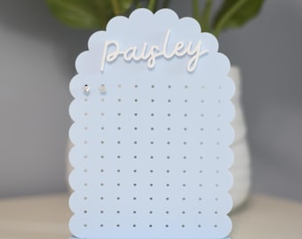 Custom Earring Stand: Earring Stand With Name, Stud Earring Stand, Girls Earring Stand, Girl Earring Gift, Earring Stand With Name