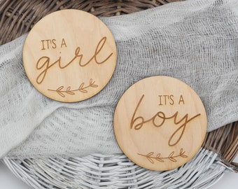 Gender Announcement Wood Plaque - It's A Girl Sign, It's A Boy Sign, Gender Reveal, Gender Reveal Sign, Gender Reveal Photo, Gender Plaque