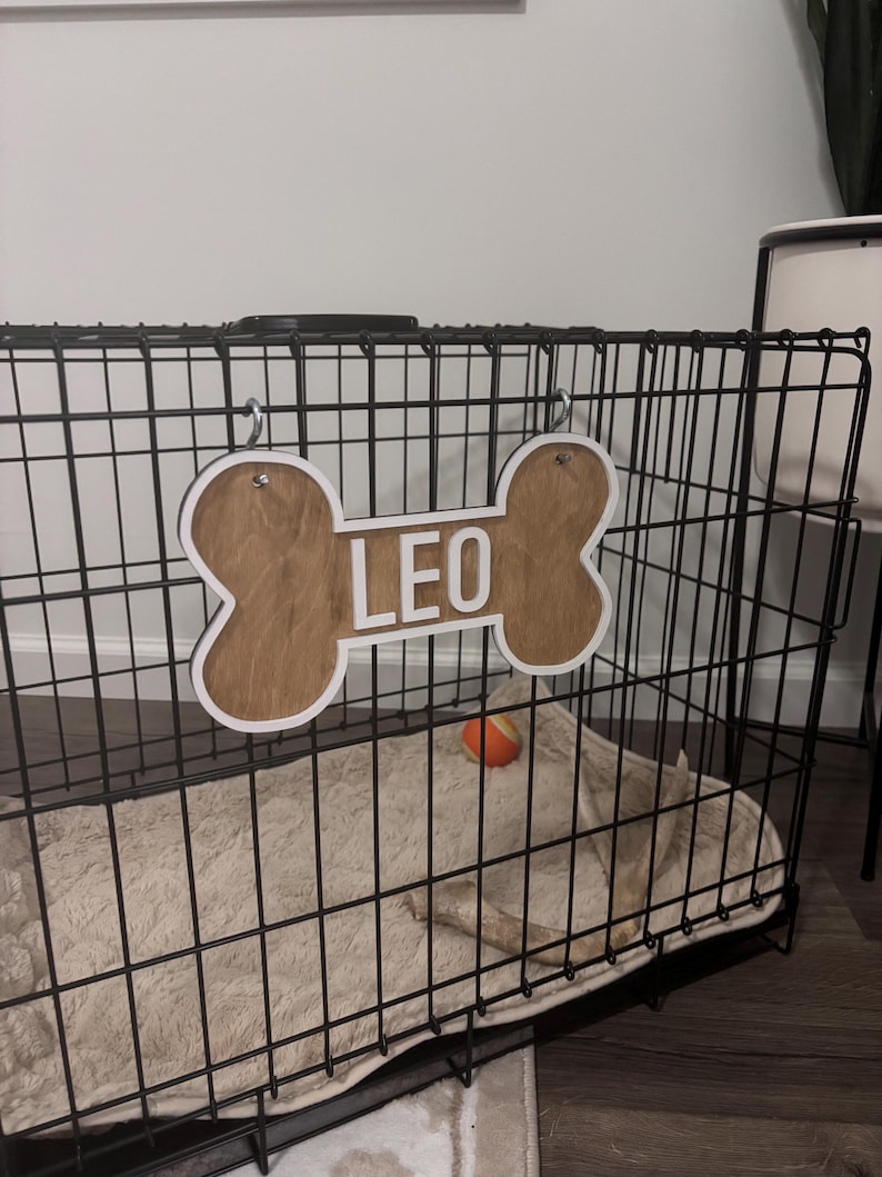 Personalized Dog Bone Name Sign: Dog Crate Decor, Name Crate Sign, Pet ...