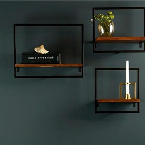 Industrial Wall Unit Bookcase Wood Shelves Reclaimed Wood - Etsy