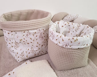 Utensilo fabric basket storage basket waffle pique terry cloth