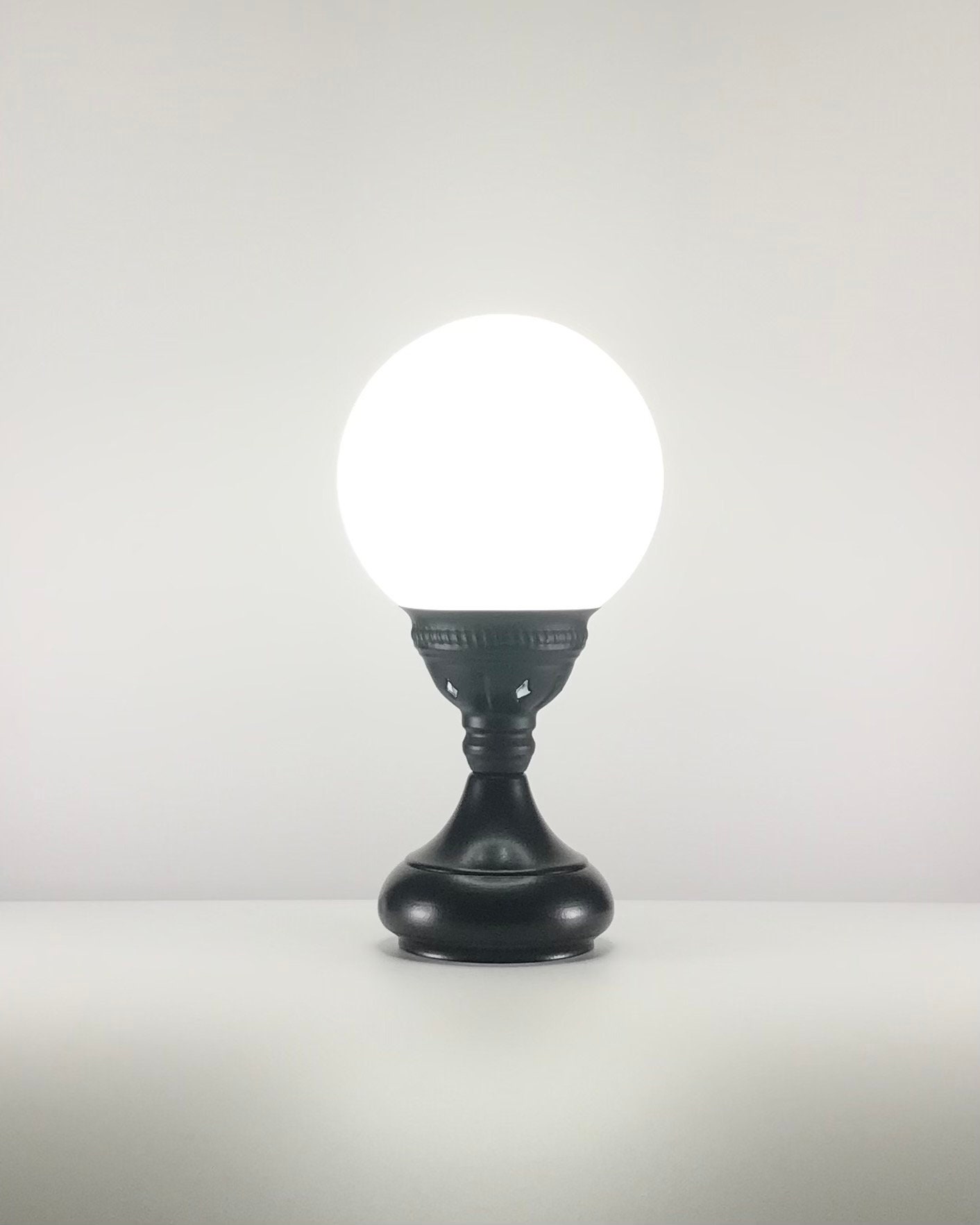 Dim glass globe lamp dim metal lamp Bedside glass lamp Etsy