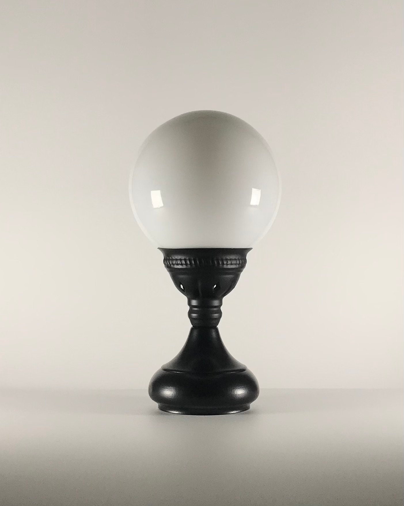 Dim glass globe lamp dim metal lamp Bedside glass lamp Etsy