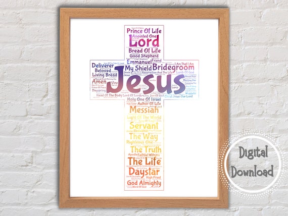 Names Of Jesus Scripture Art Digital Download Bible Art | Etsy Ireland