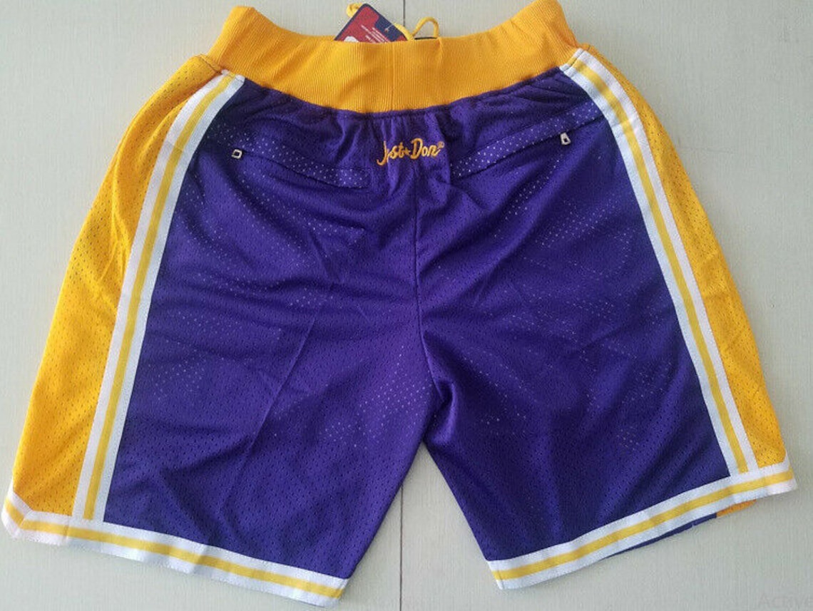 Los Angeles Lakers Retro Basketball Shorts in Blue Etsy