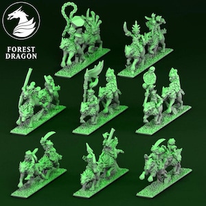 Orcs and Goblins Wolf Riders (10mm - 15mm Warmaster Revolution) by Forest Dragon