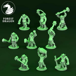 Orcs and Goblins Trolls (10mm - 15mm Warmaster Revolution) by Forest Dragon