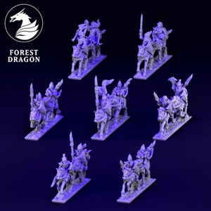 Dire Elf Light Cavalry (10mm - 15mm Warmaster Revolution) by Forest Dragon