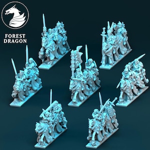 Chivalric Army Veteran Knights (10mm - 15mm Warmaster Revolution) by Forest Dragon
