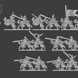 Undead Army Skeleton Knights (10mm - 15mm Warmaster Revolution) by Forest Dragon