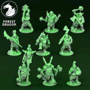 Orcs and Goblins Ogres (10mm-15mm Warmaster Revolution) by Forest Dragon