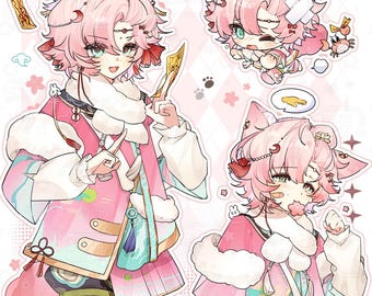 Custom Anime OC Sketch Page: Character Reference Sheet (Digital Download)