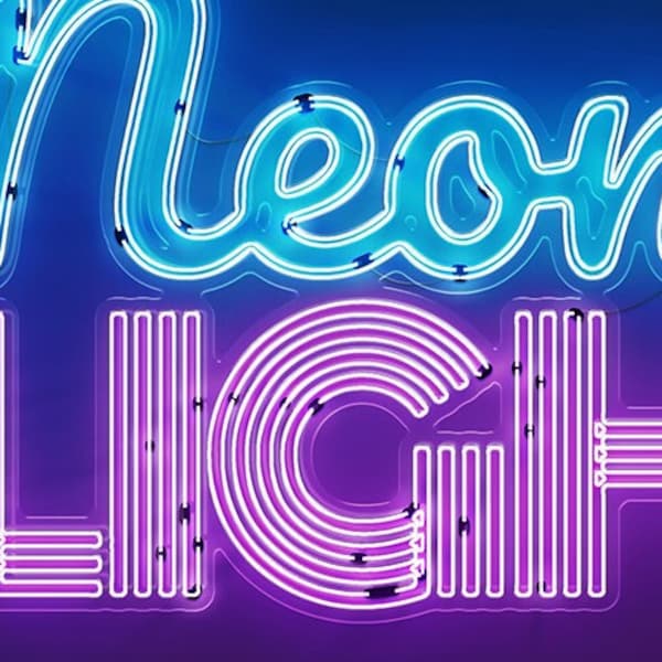 Neon Lights Photoshop Action - Automatically transform photos, text or illustrations into glowing neon lights in Photoshop.