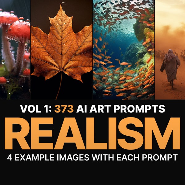 373 Midjourney Prompts for Realism | Ai Art, Prompt, Dall e, Stable Diffusion, Bundle,  Realistic, Photography, Photorealism, Style, Image