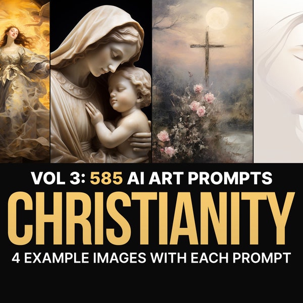 585 Midjourney Prompts for Christianity: Vol 3 | Ai Art, Prompts, Dall e, Stable Diffusion, Bundle, god, Religion, Jesus, Faith, Christ