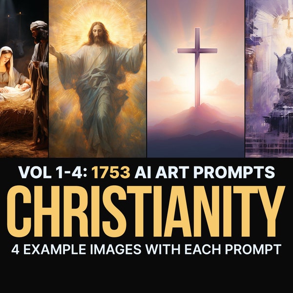 1753 Midjourney Prompts for Christianity: Vol 1-4 | Ai Art, Prompts, Dall e, Stable Diffusion, Bundle,  Religion, Jesus, Christ, Christmas