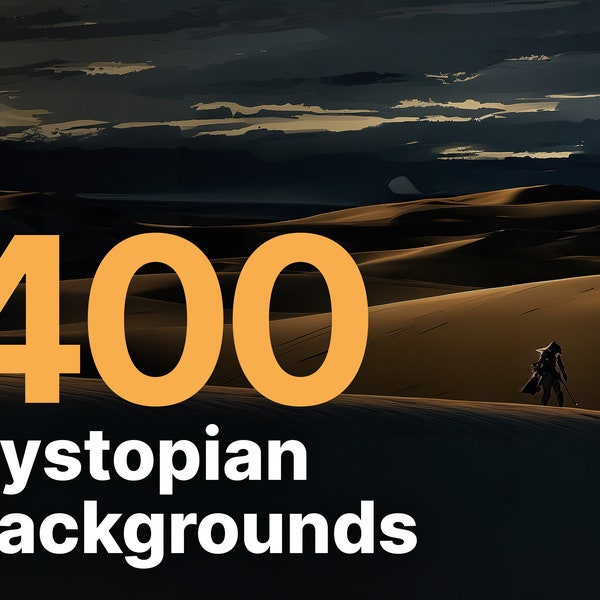 400 Dystopian Illustration Backgrounds |  digital art prints, high resolution, apocalyptic, environment, destruction, scenes, atmospheric