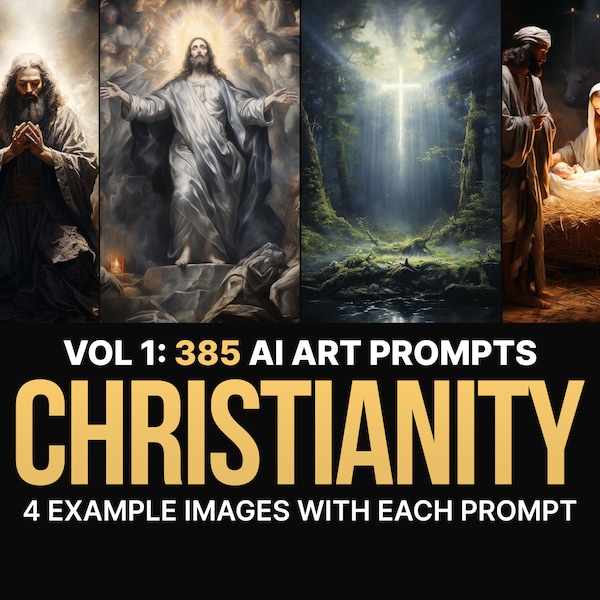 385 Midjourney Prompts for Christianity | Ai Art, Prompts, Midjourney, Dall e, Bundle, god, religion, jesus, faith, christ, christianity